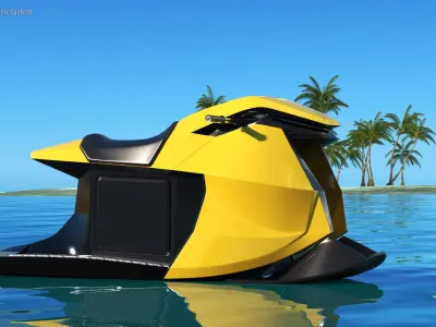  Yellow Electric Jet Ski 