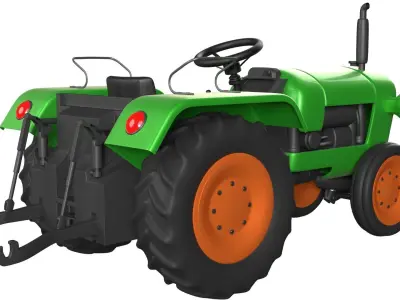 Tractor 3D model - Textured and UV Mapped