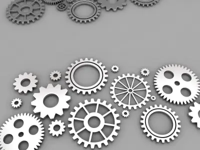Mechanical gears belt 3d model  3D model