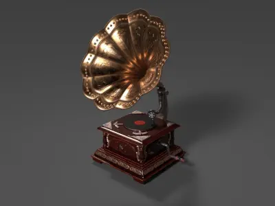 PBR Retro phonograph 3D model