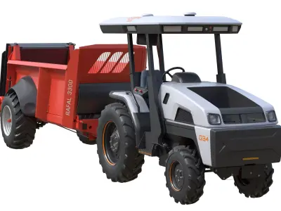 Monarch Electric Tractor and Spreader Sodimac Rafal 3300 Low-poly 3D model