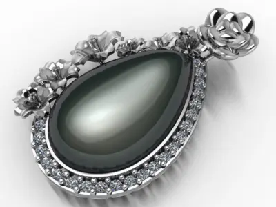 rose pendant 3D print model