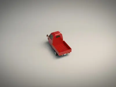Low Poly Three Wheeled Pickup 02 Low-poly 3D model