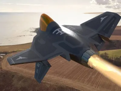 Animated Cartoon Jet Fighter 3D model