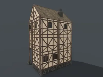 Medieval House 02 Low-poly 3D model