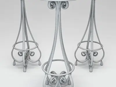 Vintage Bar Stool 3D model purchase