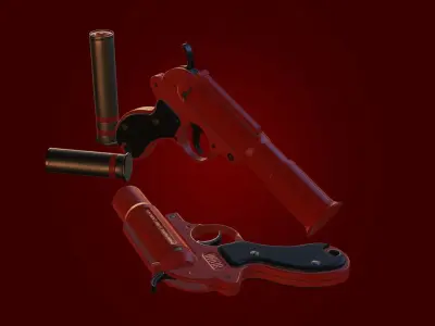 Flare Gun Low-poly 3D model buy