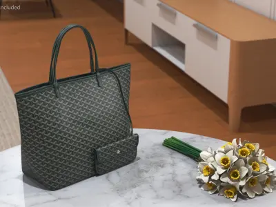  Goyard St Louis GM Bag with Wallet Green 