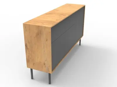 Modern Long Drawer Low-poly 3D model