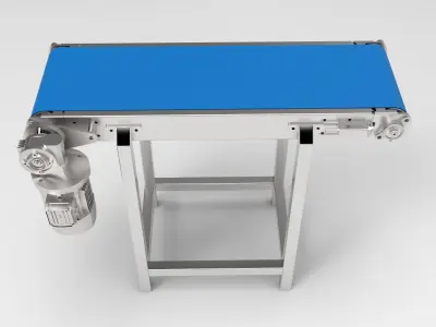 Pharmaceutical Belt Conveyor Low-poly 3D model