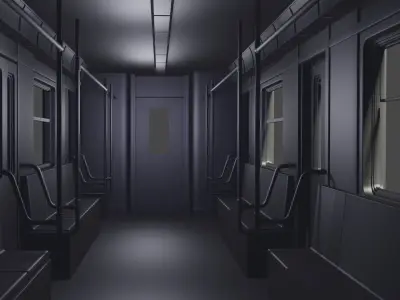 train metro  interior  3D model