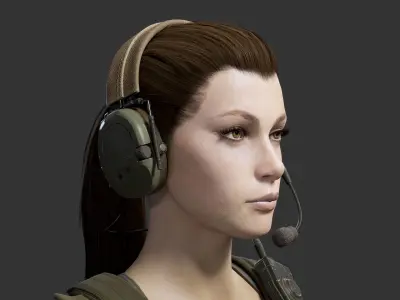 Female Soldier Low-poly 3D model order