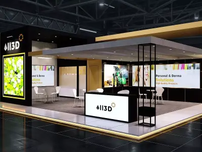 Exhibition Stand Stall 2 Side Open 10X8 3D model