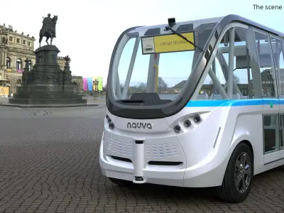 Compact Urban Electric Shuttle Vehicle White 