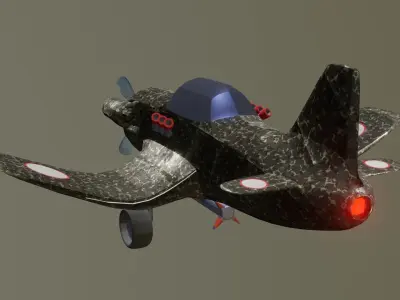 Low Poly War Plane Free low-poly 3D model