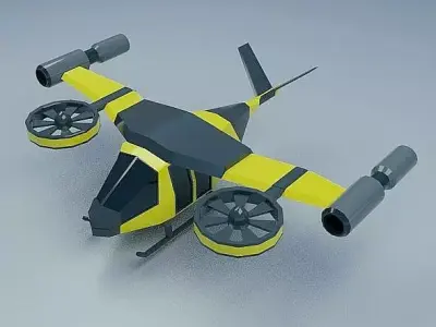 Flying vehicle concept Low-poly 3D model