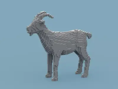 Voxel Goat Low-poly 3D model buy