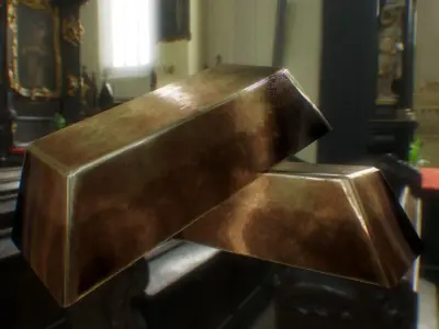 Copper bar Low-poly 3D model purchase