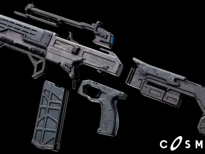 The Krusher cosmos rifle Low-poly 3D model