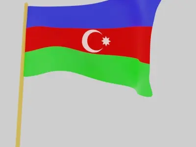 Flag of Azerbaijan 3D model