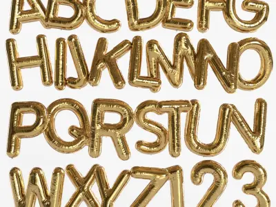 Foil Balloons Letters and Numbers 3D model
