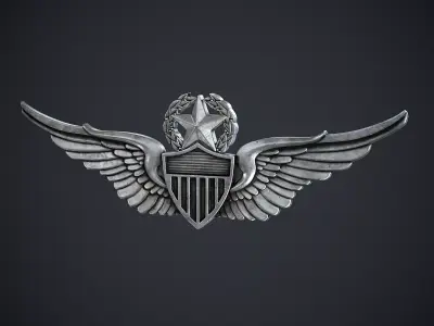 Army Aviator Badge Low-poly 3D model