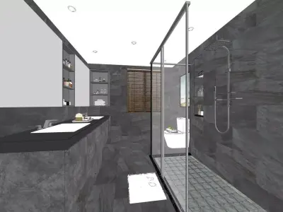 Modern industrial style toilet  modern 3D model