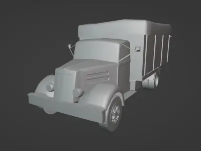 White 1940 Closed Truck  Low-poly 3D model