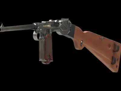 Borchardt C-93 Low Poly Low-poly 3D model