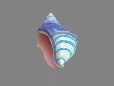 Cartoon  conch shell Low-poly 3D model