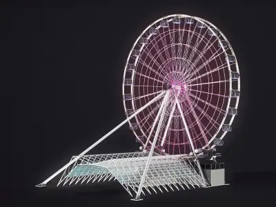 Rigged Ferris Wheel - American Dream PBR 3D model