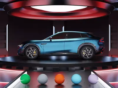 Car Showroom - Xiaomi YU7 Low-poly 3D model