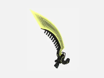 SciFi Dagger A05 Black Yellow - Sci Fi Weapon Design Low-poly 3D model