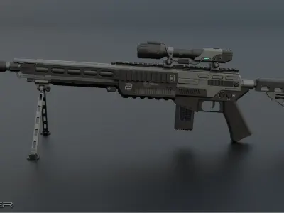 Sci-Fi Rifle 3D model