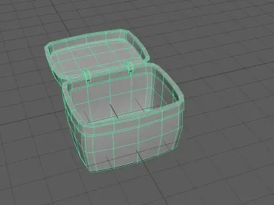 Basket red Low-poly 3D model