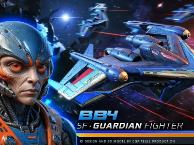 BB4 - GUARDIAN Fighter Low-poly 3D model