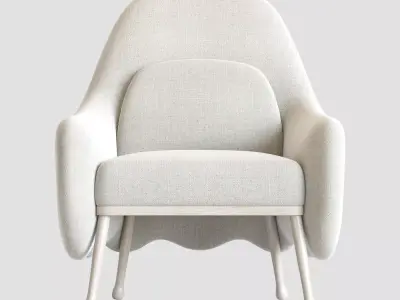 Corolla 272 White Armchair by Cristina Celestino 3D model