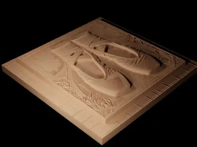 Ballet Shoes CNC 3d Print High Relief Sand Casting 3D print model
