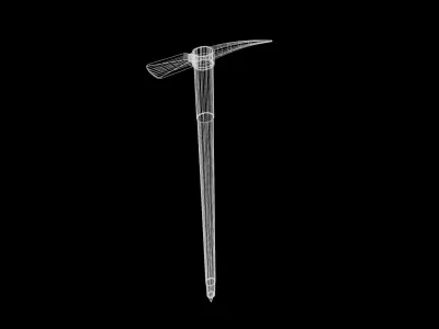 Medieval Ice Axe Low-poly 3D model