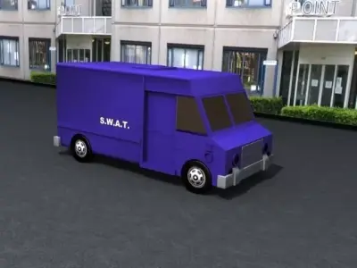 SWAT Truck Low-poly 3D model purchase