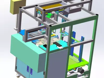 Small paper box folding machine 3D model