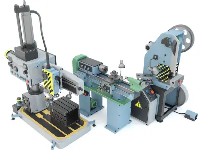 Mechanical press lathe machine Drilling press - Collection one 3D model