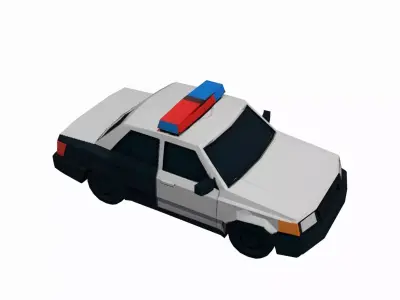 Low Poly Police Car City Vehicle Model PBR Texture Low-poly 3D model