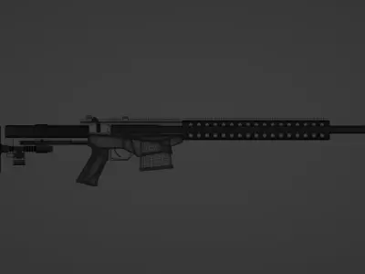 8 Versions of Assault Rifle and Their Associated Components 3D model