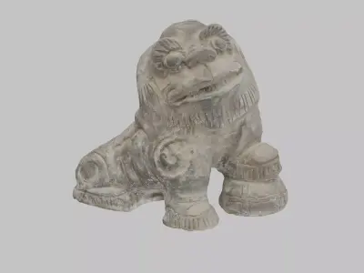 stone lion Low-poly 3D model