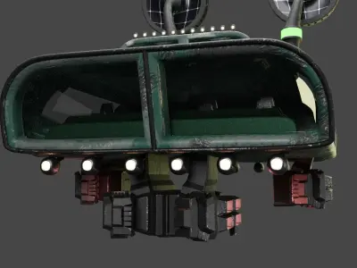 Sci-Fi Modern Spaceship Game Asset Model with PBR Texture Set 3D model