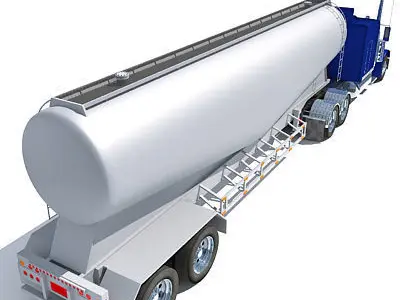 Blue Fuel Tank Truck 3D model