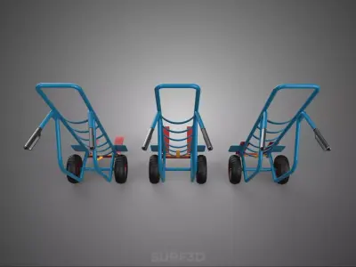 MANUAL FORKLIFT PALLET JACK HAND TRUCK TROLLEY TILT FORK LIFTER 3D model