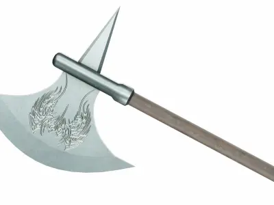 Halberd 02 Low-poly 3D model