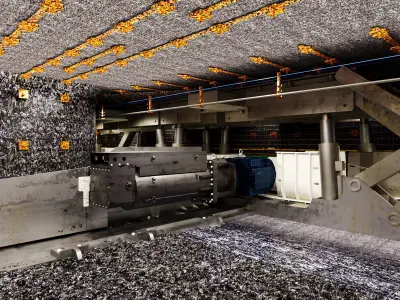 Modern underground coal mining operations 3D model